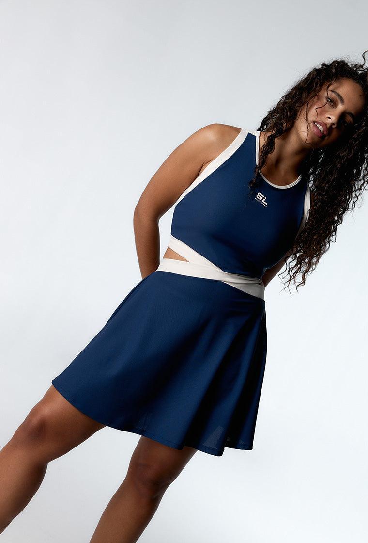 Vestido deportivo Venus - Navy & Cream-Black Limba