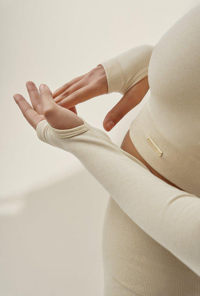 T-shirt Long Sleeve Mangata - Ivory.-Black Limba