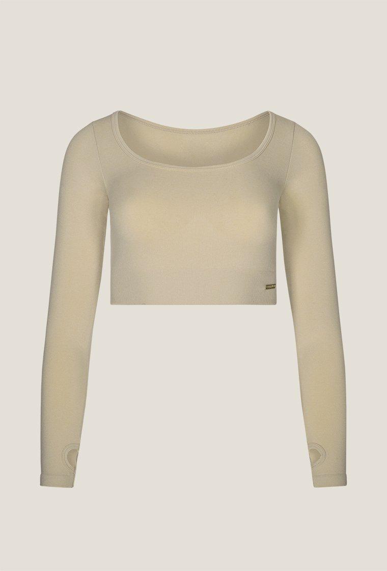 T-shirt Long Sleeve Mangata - Ivory.-Black Limba