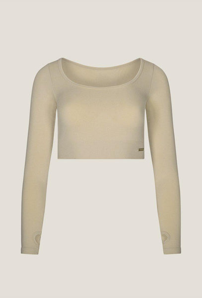 T-shirt Long Sleeve Mangata - Ivory.-Black Limba