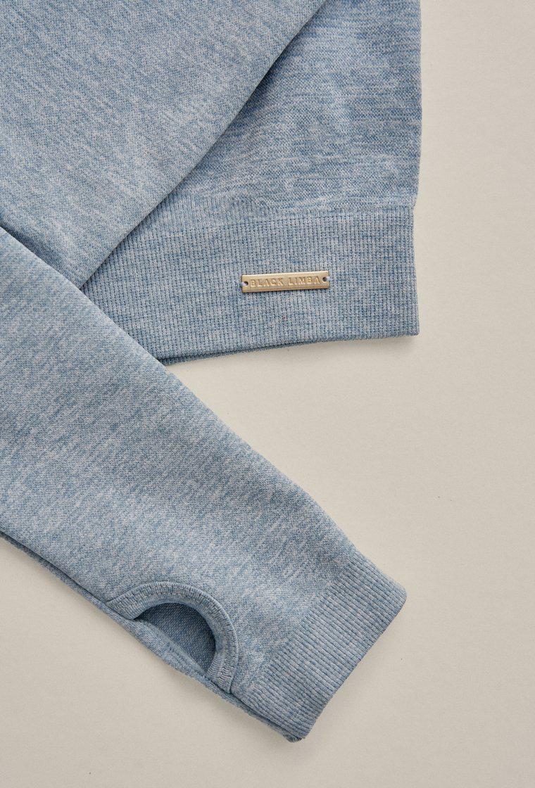 T-shirt Long Sleeve Mangata - Steel Blue-Black Limba